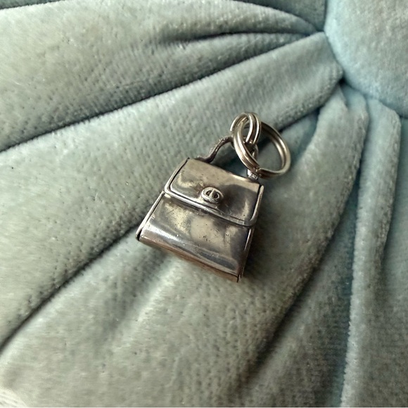 Vintage Sterling Silver Handbag Purse Charm For Bracelet Marked 925 - Picture 7 of 9